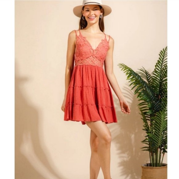 36198 Lace Top Mini Dress - Picture 3 of 3